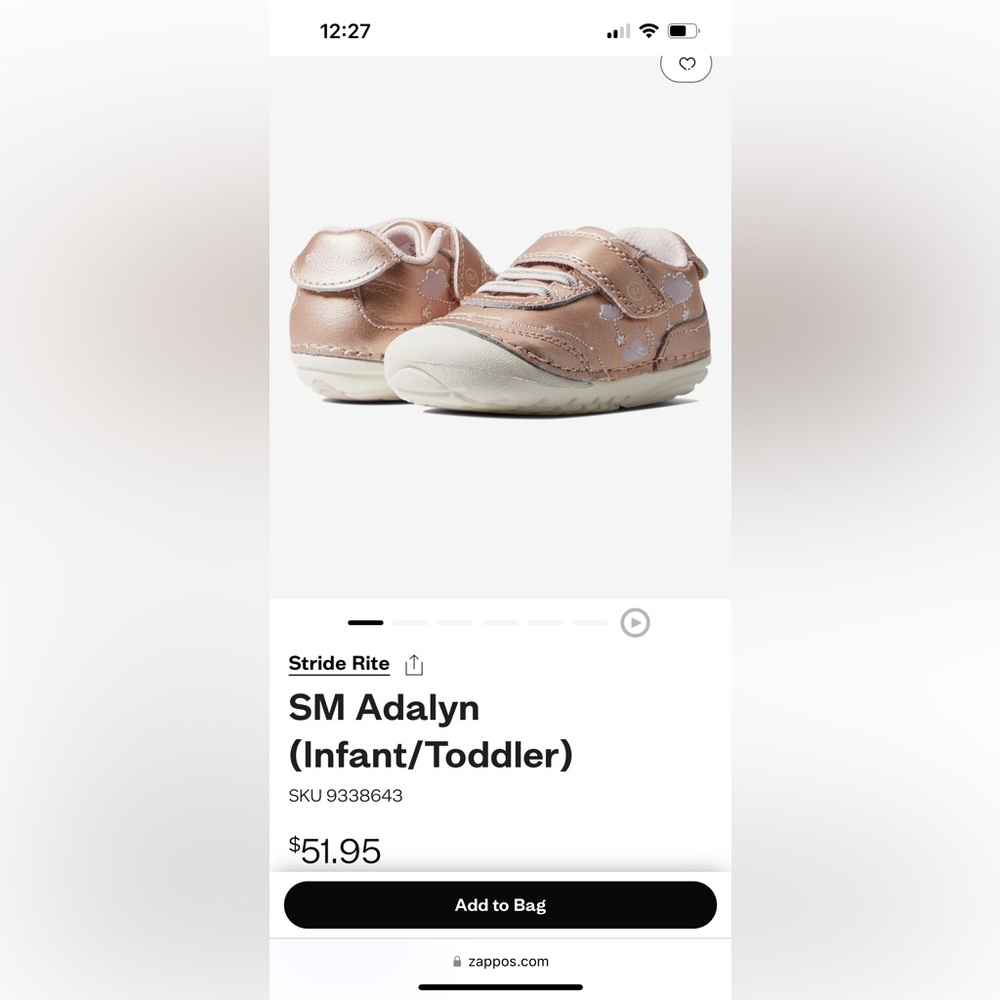 Stride Rite walking shoes in rose gold for toddlers size 6w nwt  and box❤️